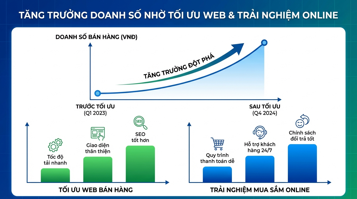 Tối ưu web bán hàng là chìa khóa để đạt được doanh thu mong đợi - Thiết kế web ecommerce đỉnh cao giúp bùng nổ doanh số
